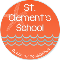 A circle with the words st. Clement 's school on it