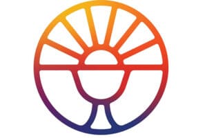 LOGO NATIONAL EUCHARISTIC REVIVAL Colorful circular sun logo design.